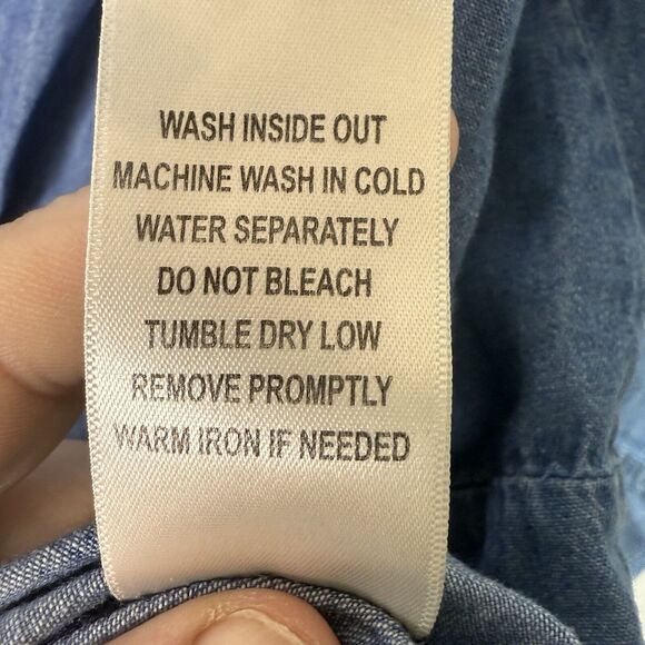 Highway Jeans Chambray Tunic with Waist Tie Women’s Size Small Blue - Picture 5 of 6